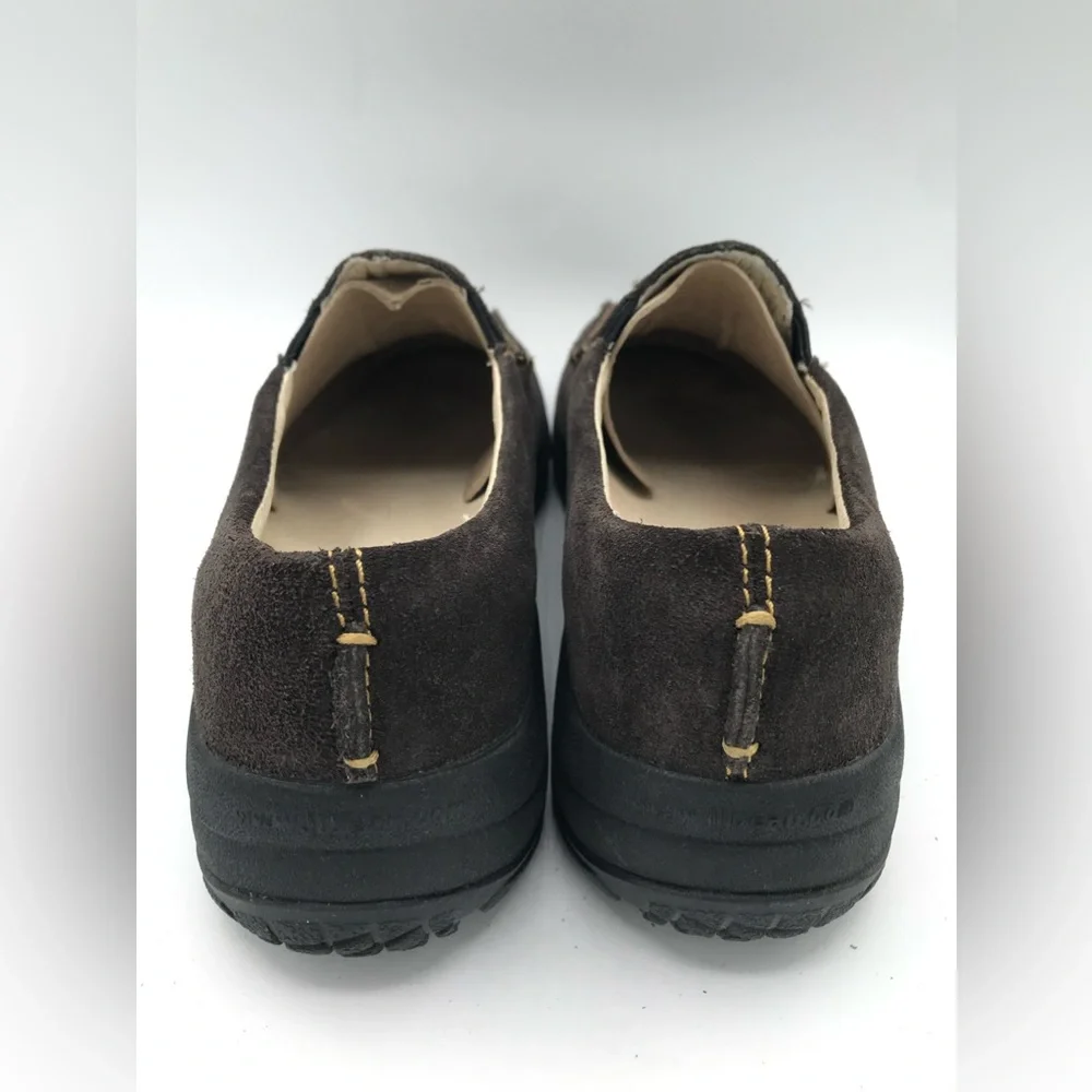 LL Bean Clogs Women's Sz 10 Brown Suede Leather Bicycle-Toe Slip-On Hiking Shoe - Picture 4 of 10
